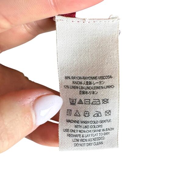 Free People Benedict Henley Strawberry Red Waffle Knit Oversized Hi Low Tunic - Picture 16 of 16